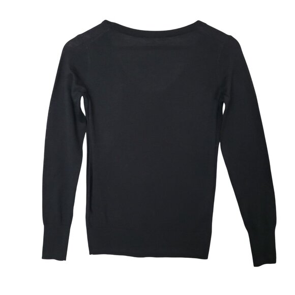 Everlane Featherlight Thin Knit Wool Sweater Size XS Black Scoop Neck NWOT - Picture 2 of 7